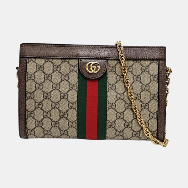 Ophidia Small Monogram Lona Revestida Beige