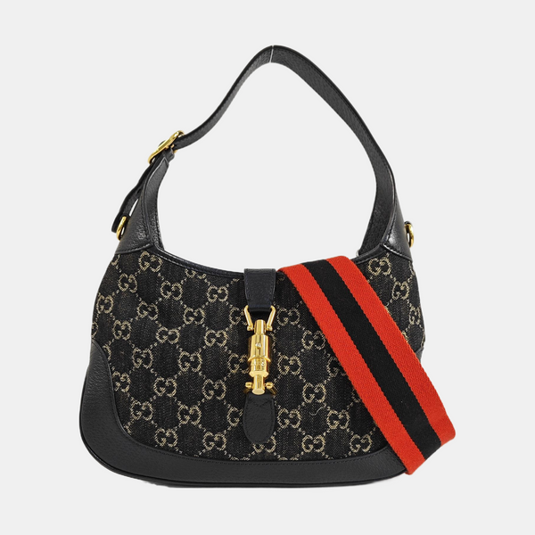 Jackie 1961 Small Monogram Denim Black