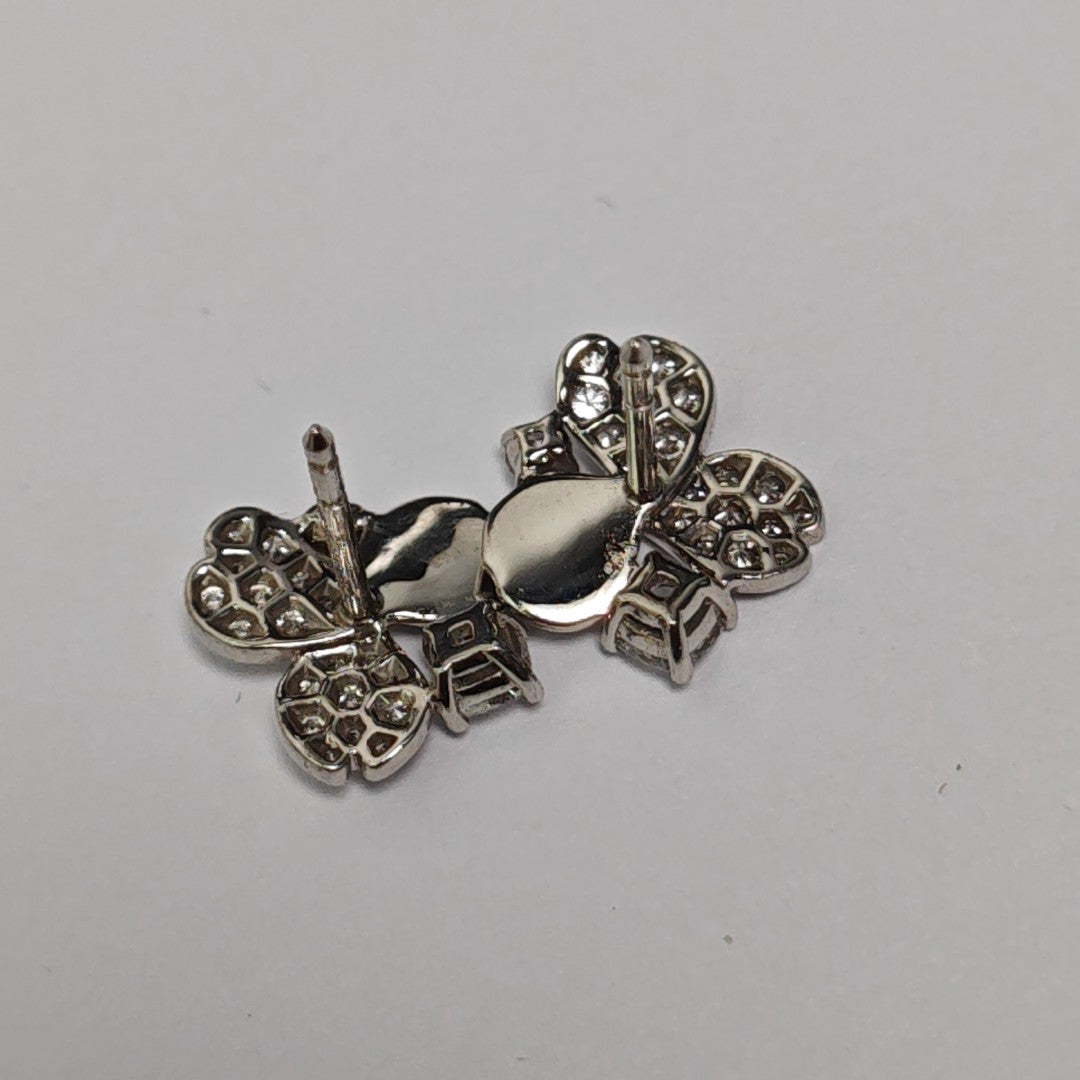 Platinum 950 Silver Stud Earrings