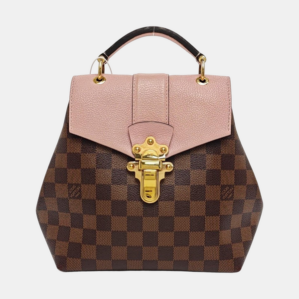 CLAPTON Damier Ebene Coated Canvas Brown