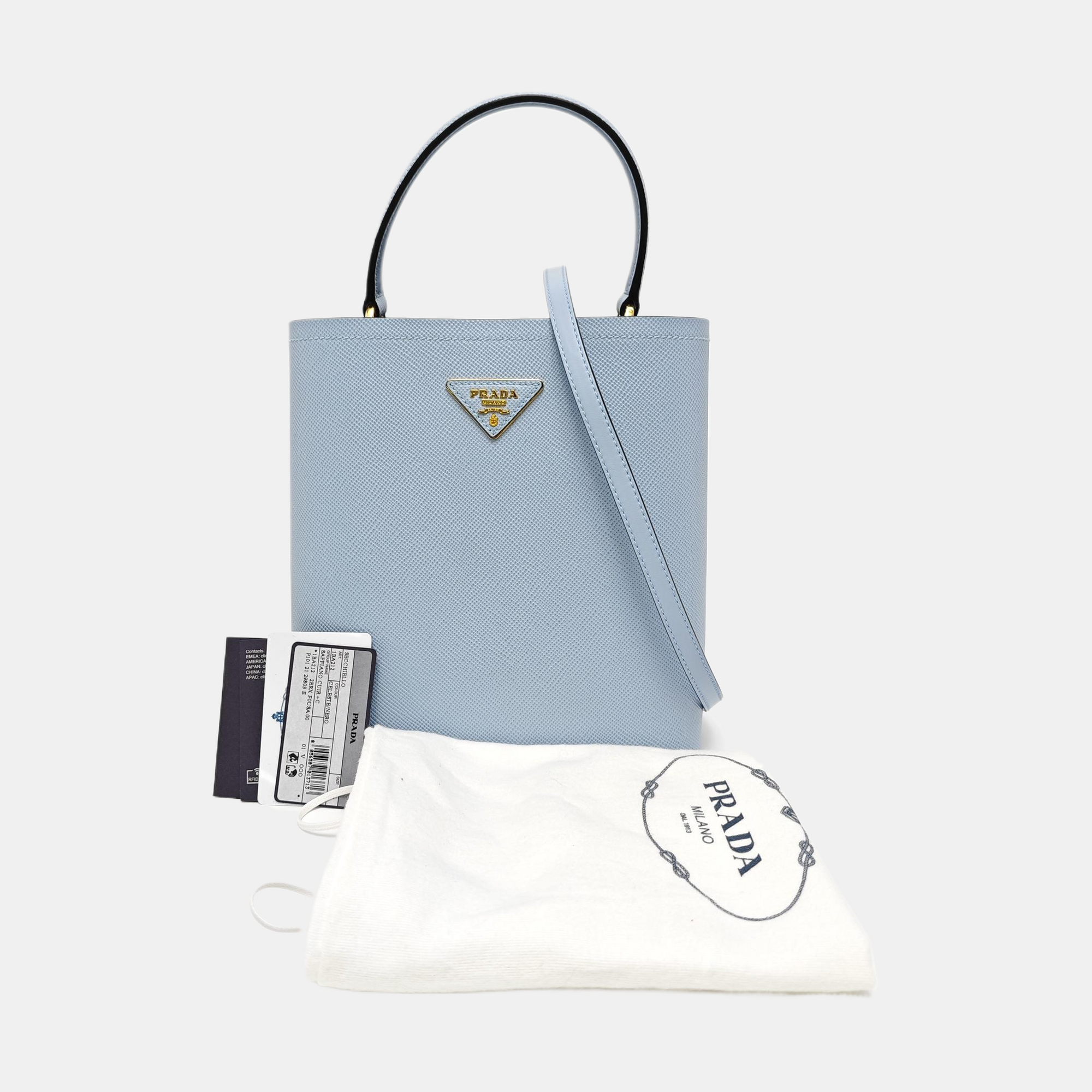 Panier Medium Saffiano Calfskin Blue