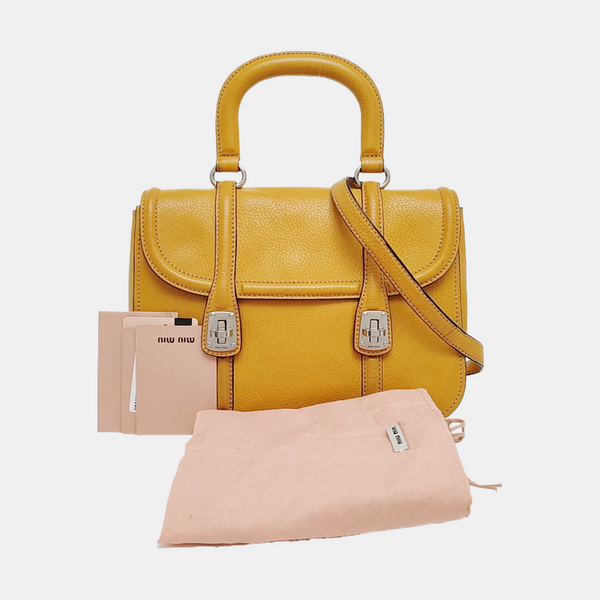 Calfskin Shoulder Bag Yellow