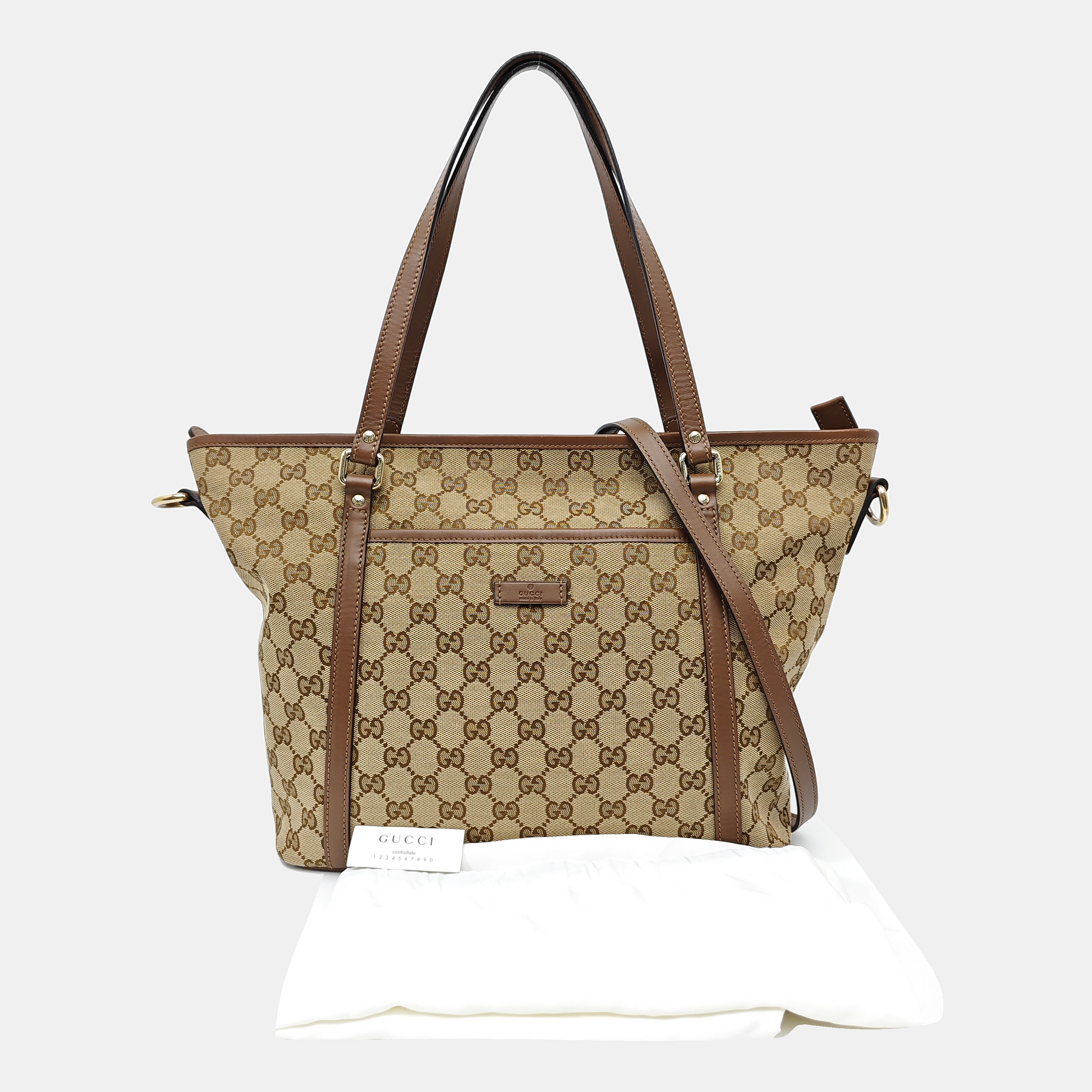Monogram Canvas Shoulder Bag Brown