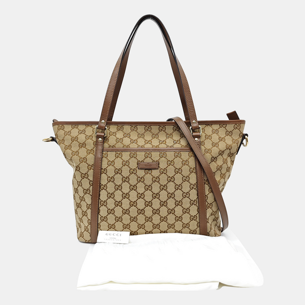Monogram Canvas Shoulder Bag Brown