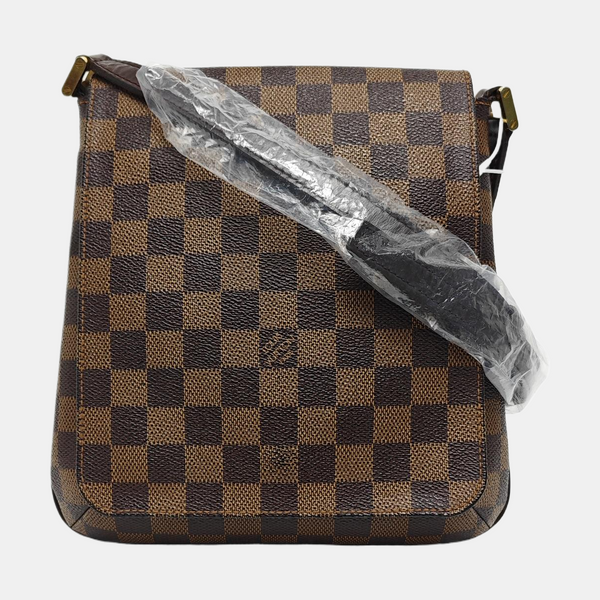 Authenticated pre-owned  MUSETTE TANGO Damier Ebene Coated Canvas Brown - Shoulder Bag at Looply