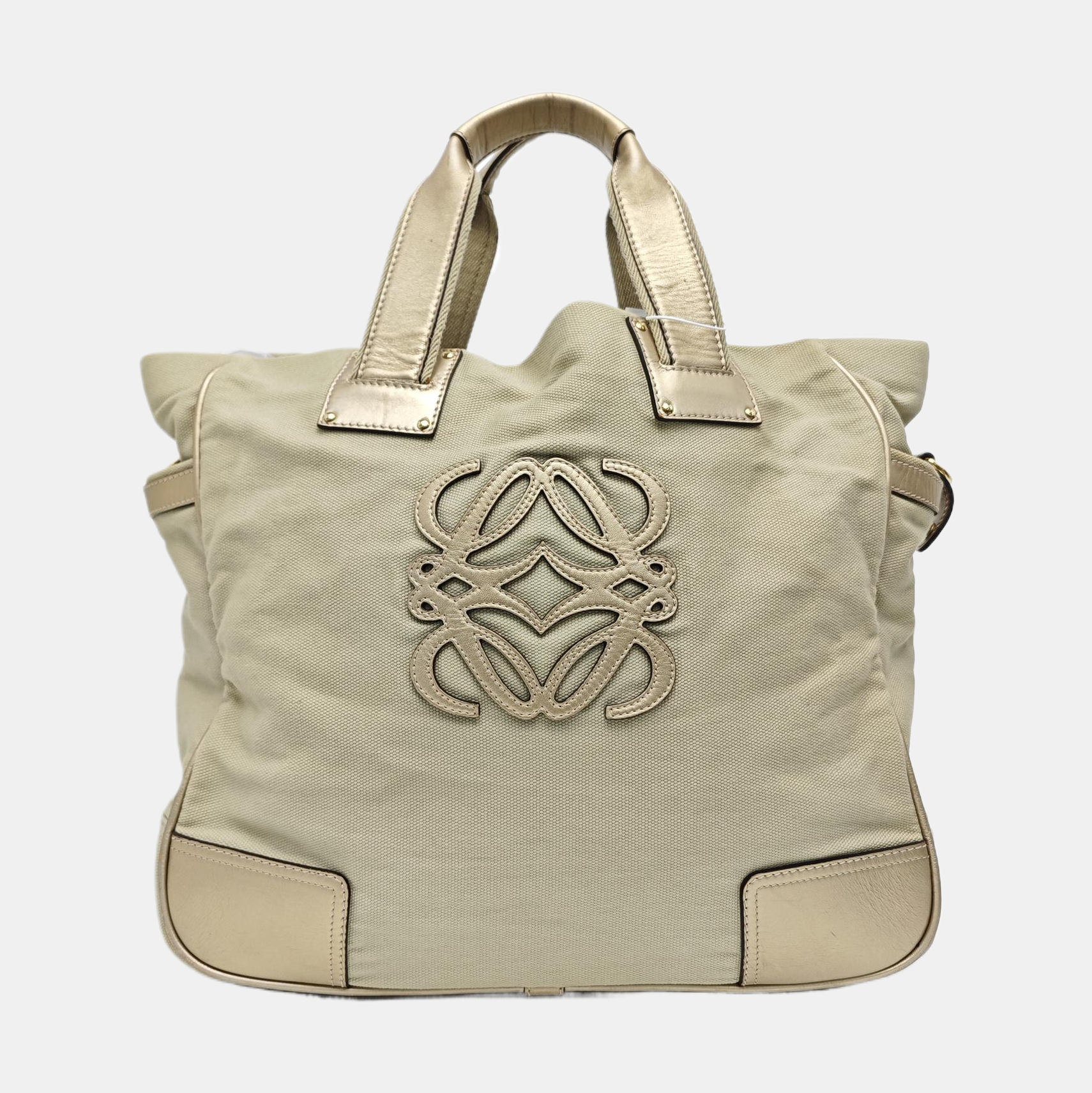 Canvas Top Handle Bag Beige