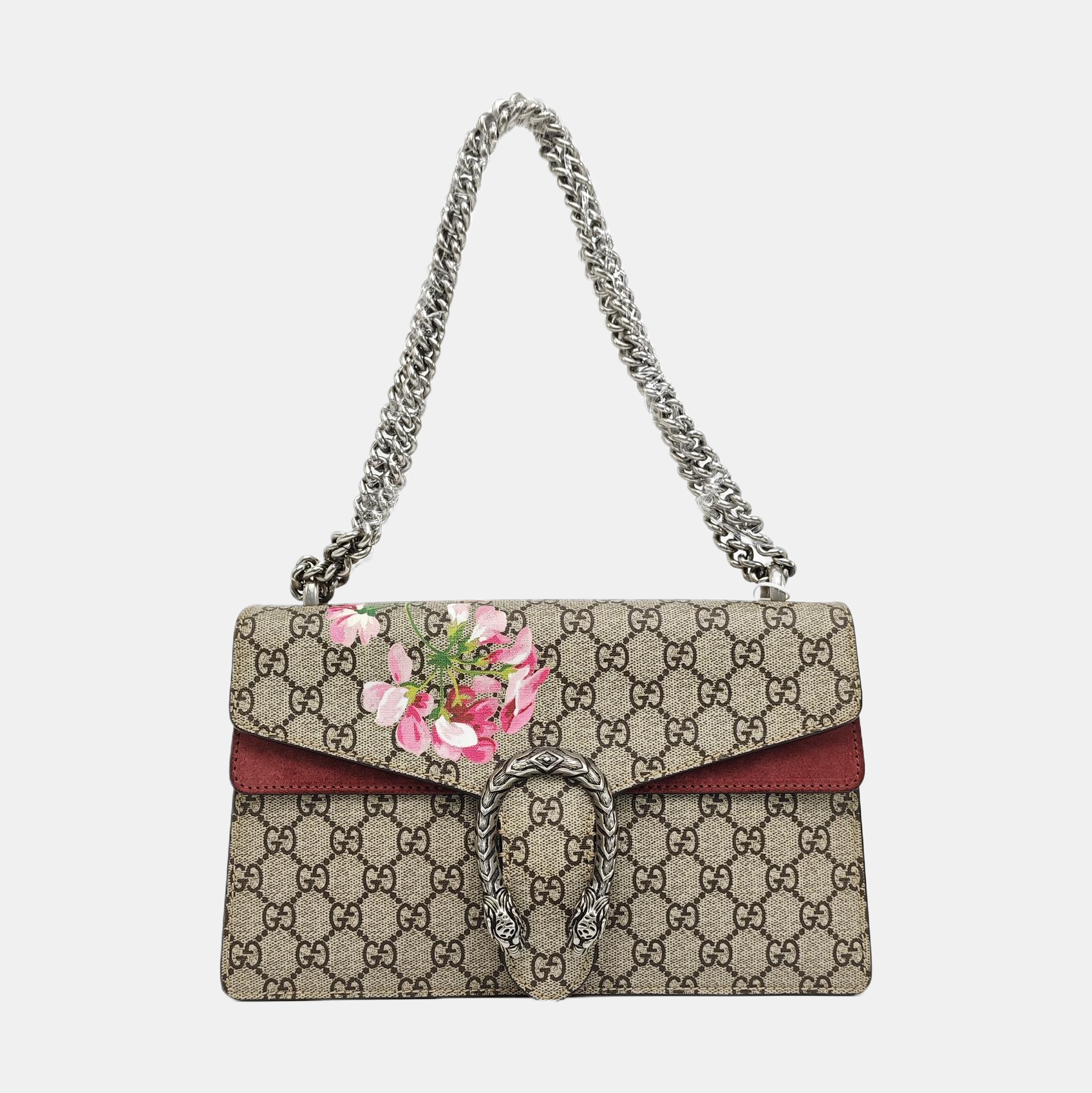 Dionysus Small Monogram Coated Canvas Beige