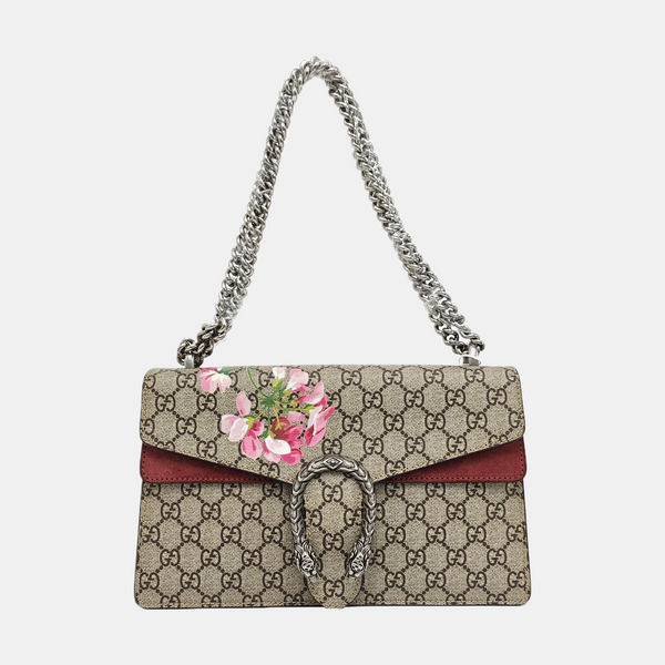 Dionysus Small Monogram Coated Canvas Beige