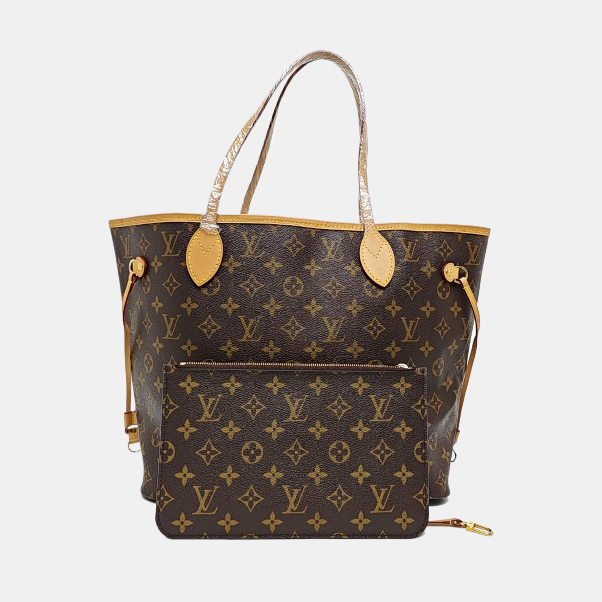 NEVERFULL MM Monogram Coated Canvas Brown