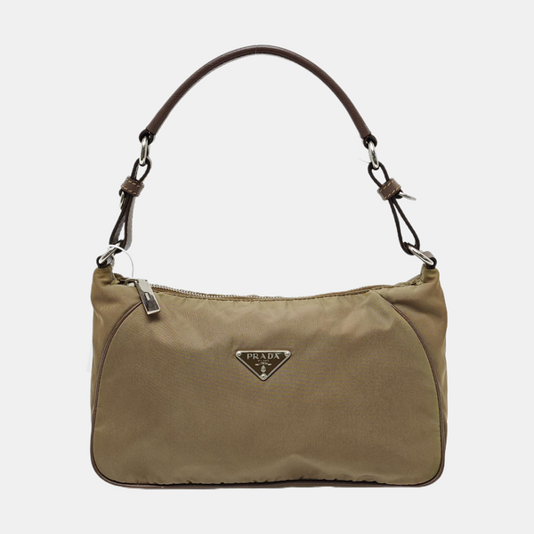 Nylon Shoulder Bag Beige