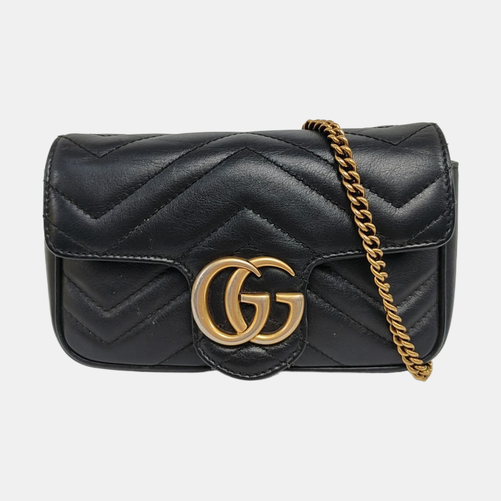 GG Marmont Mini Quilted Calfskin Black