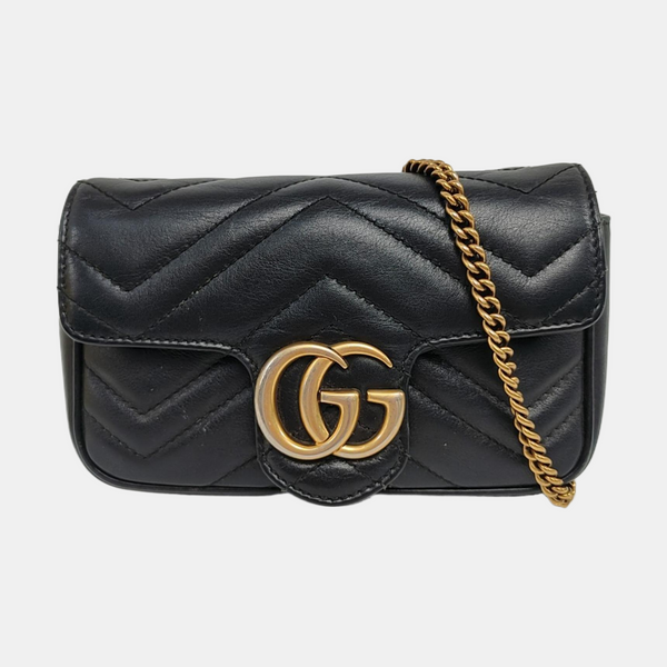 GG Marmont Mini Quilted Calfskin Black