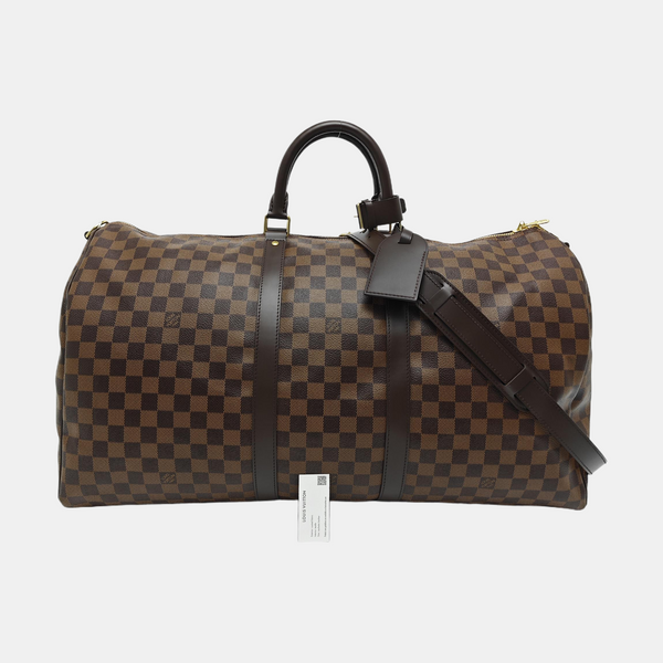 Authenticated pre-owned  KEEPALL 55 Coated Canvas Brown - Shoulder Bag at Looply