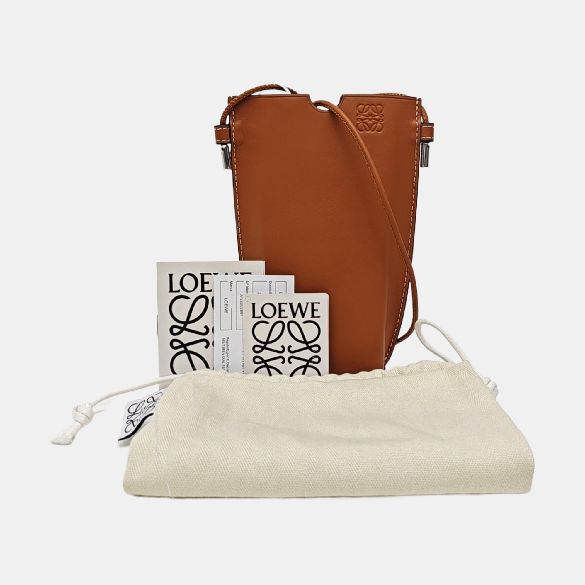 Calfskin Shoulder Bag Brown