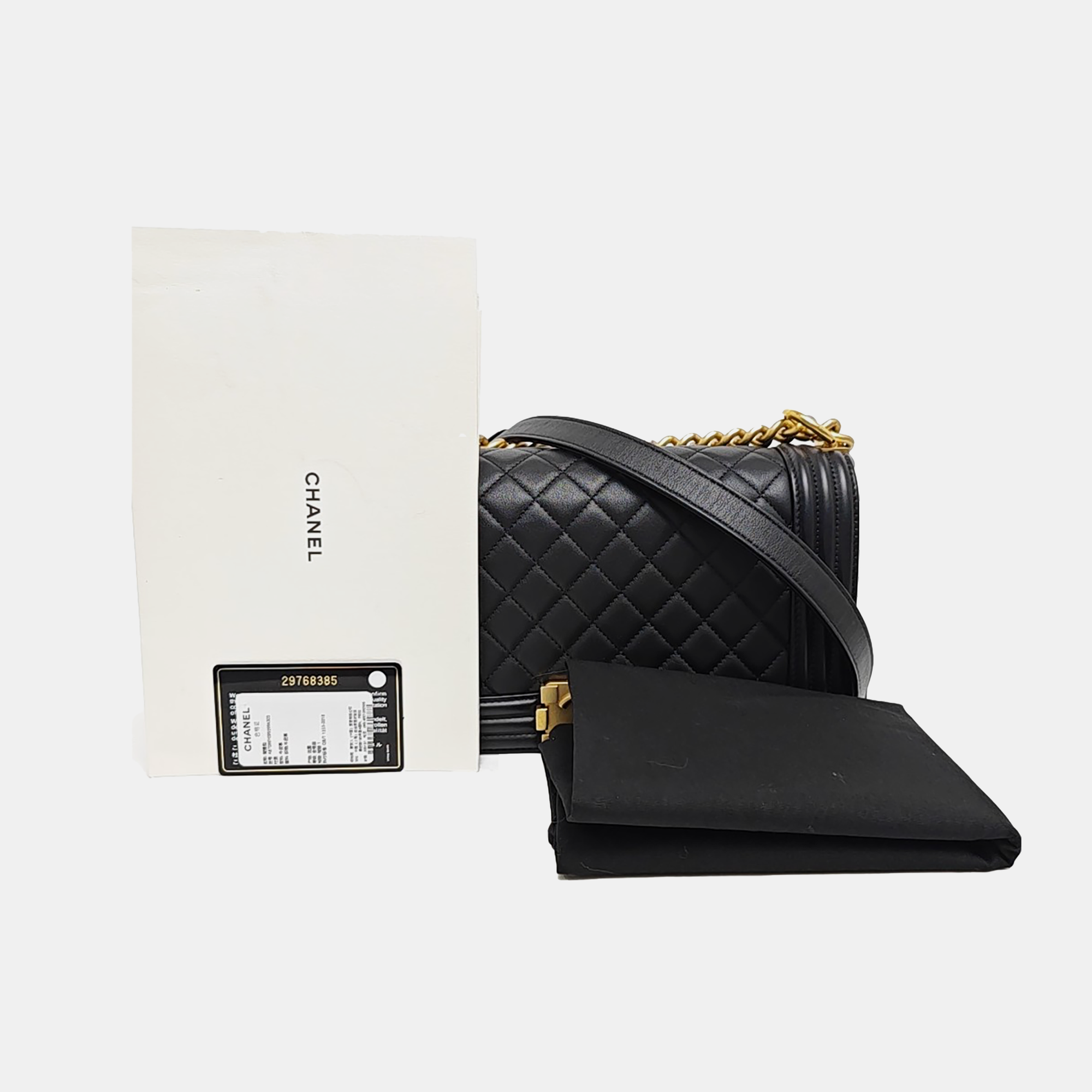 BOY CHANEL Medium Quilted Calfskin Black