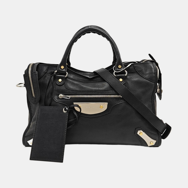 Metal Plate Classic City Lambskin Black