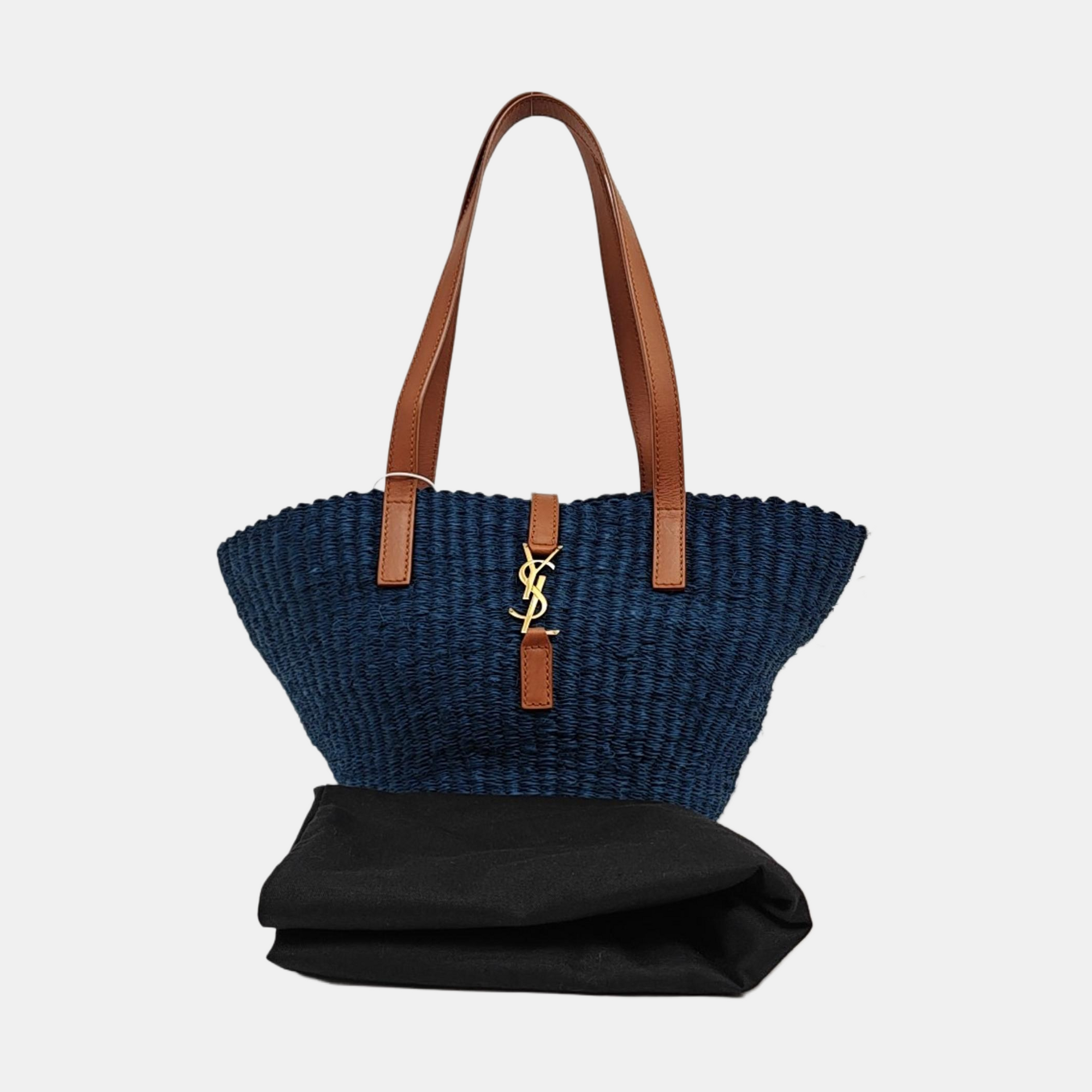 Straw Shoulder Bag Blue