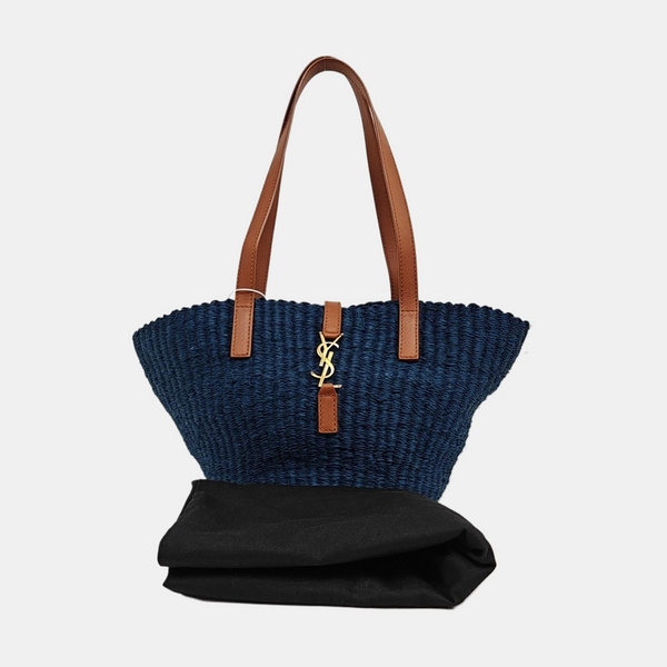 Straw Shoulder Bag Blue
