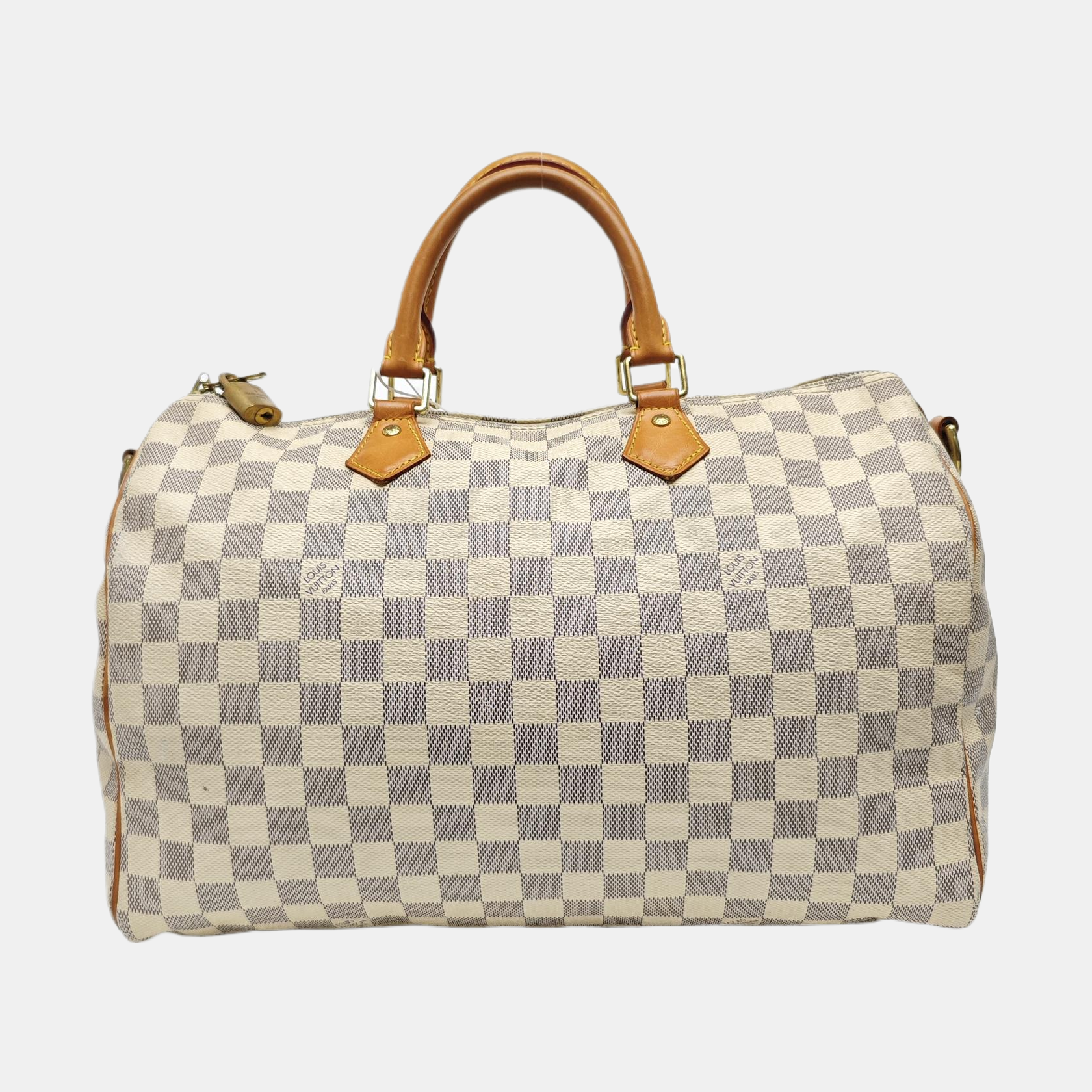 SPEEDY 35 Damier Azur Coated Canvas White
