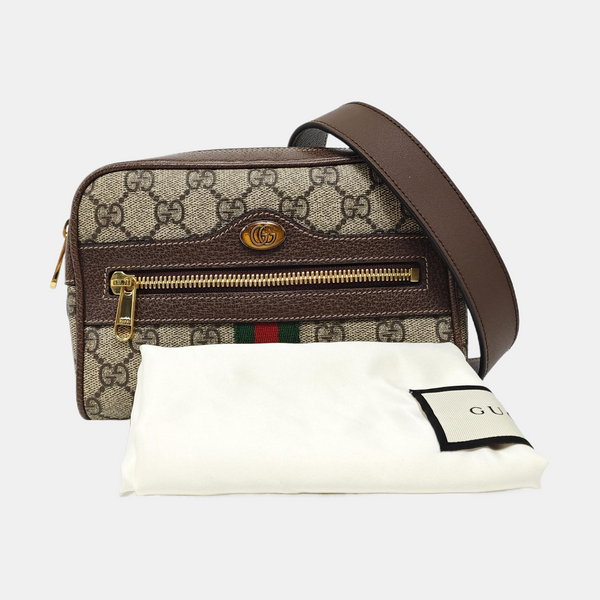 Ophidia Small Monogram Coated Canvas Beige