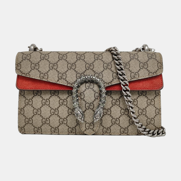 Dionysus Small Monogram Coated Canvas Beige