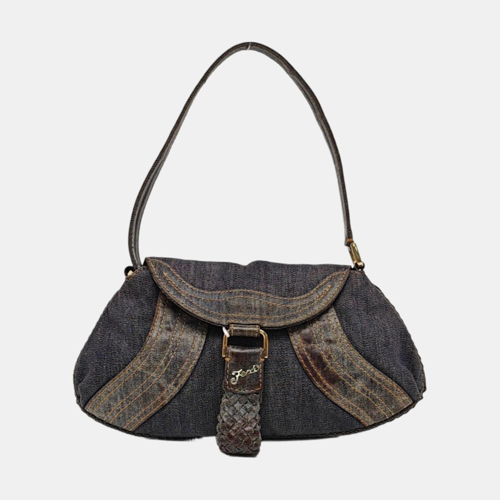 Denim Top Handle Bag Blue