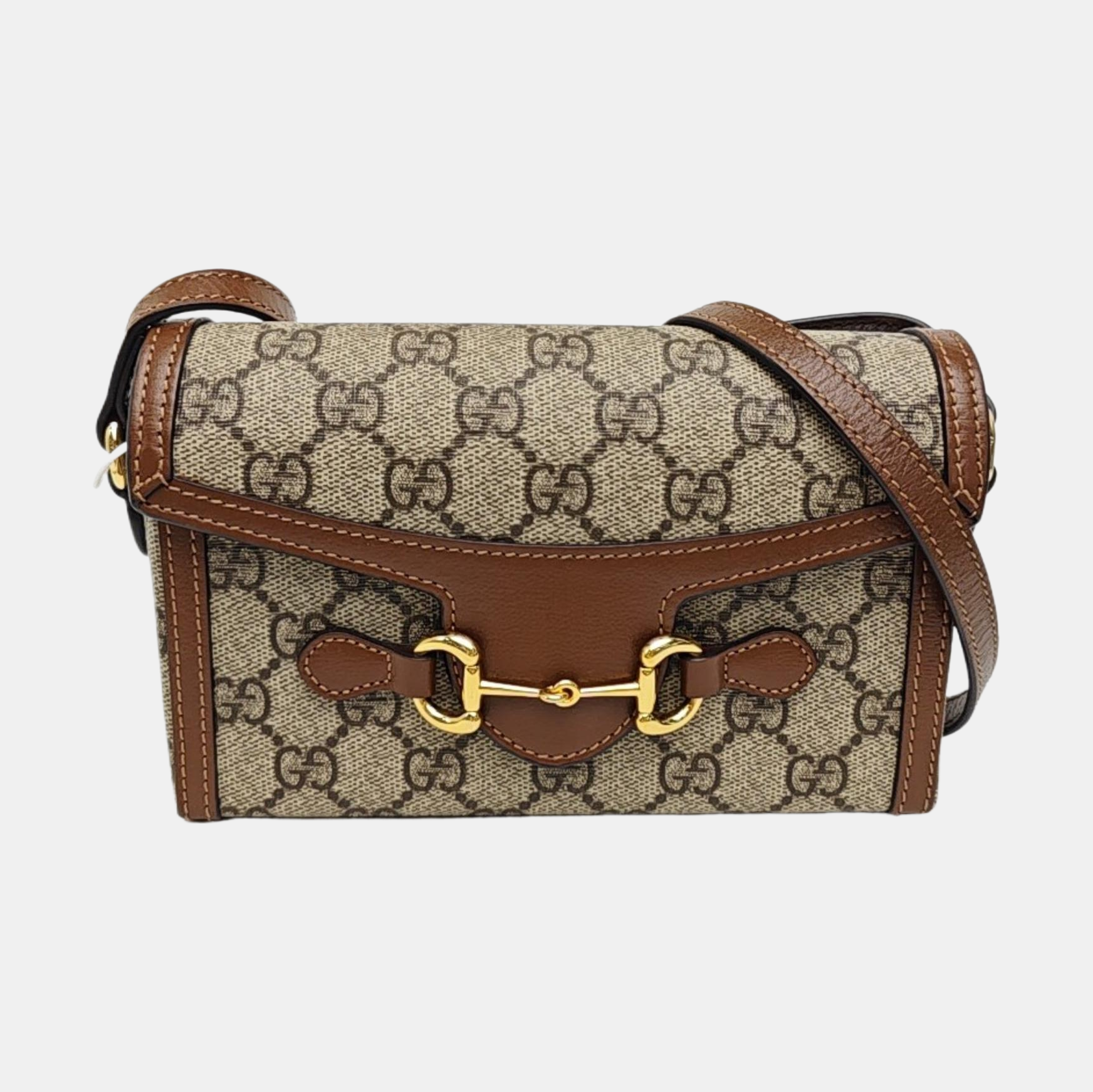 Horsebit 1955 Mini Monogram Coated Canvas Beige