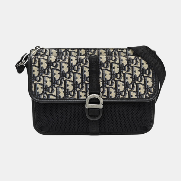 Oblique Canvas Shoulder Bag Black