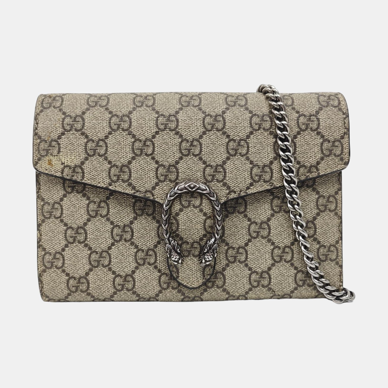 Dionysus Mini Monogram Coated Canvas Beige