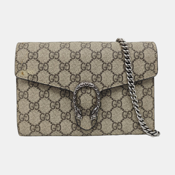 Dionysus Mini Monogram Coated Canvas Beige