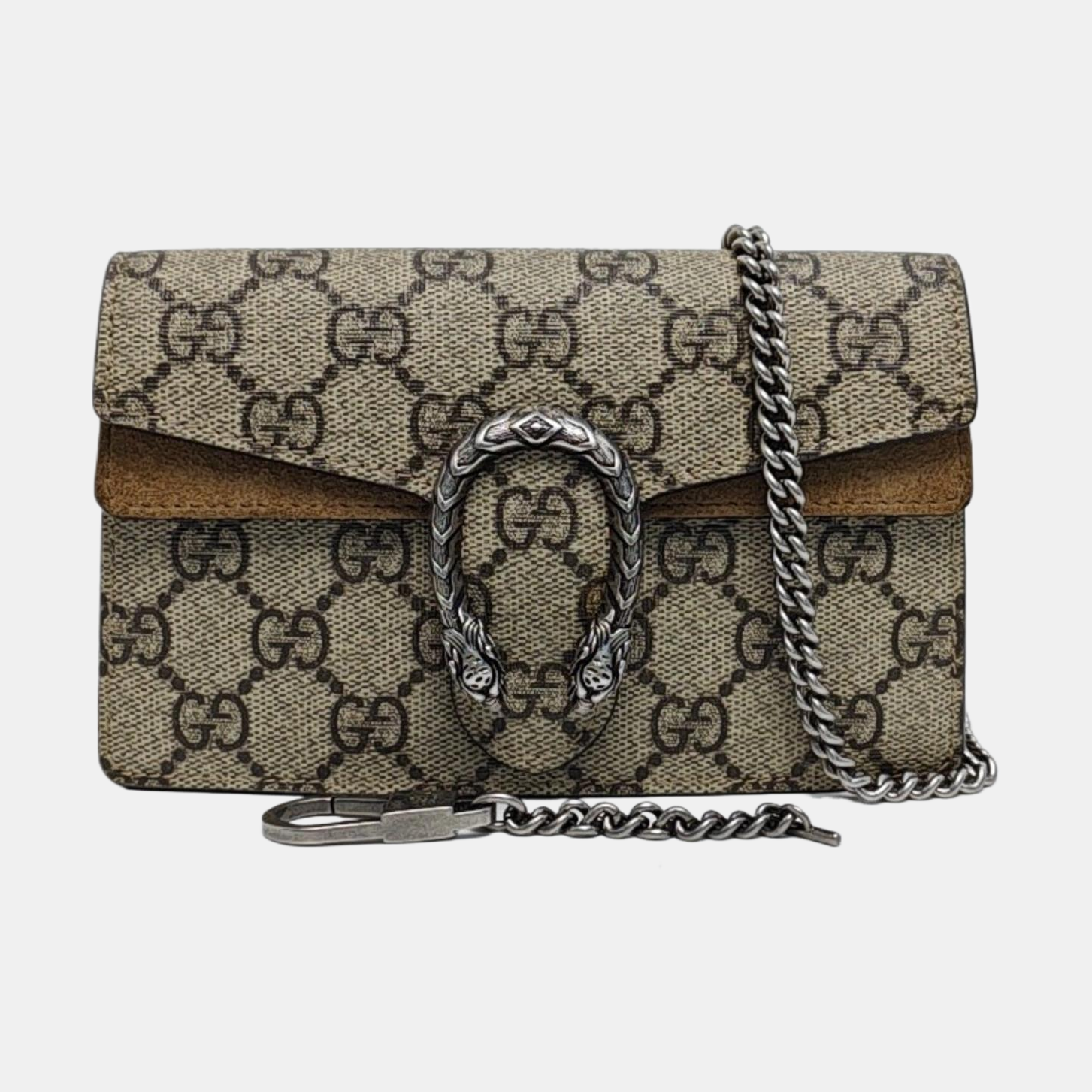 Dionysus Super Mini Monogram Coated Canvas Beige