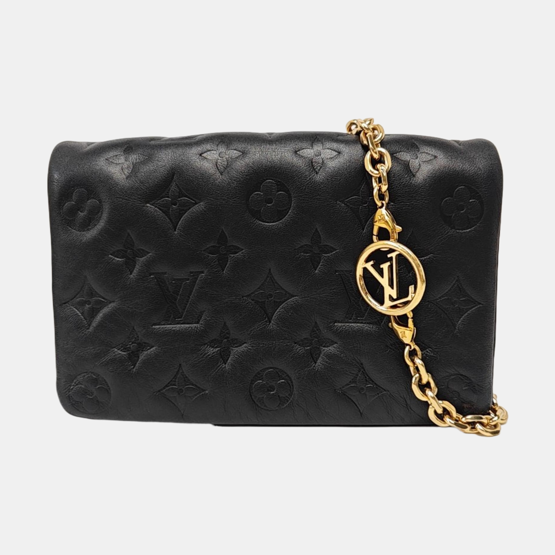 Authenticated pre-owned  COUSSIN Monogram Lambskin Black - Shoulder Bag at Looply