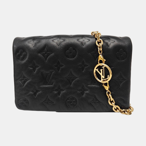 Authenticated pre-owned  COUSSIN Monogram Lambskin Black - Shoulder Bag at Looply