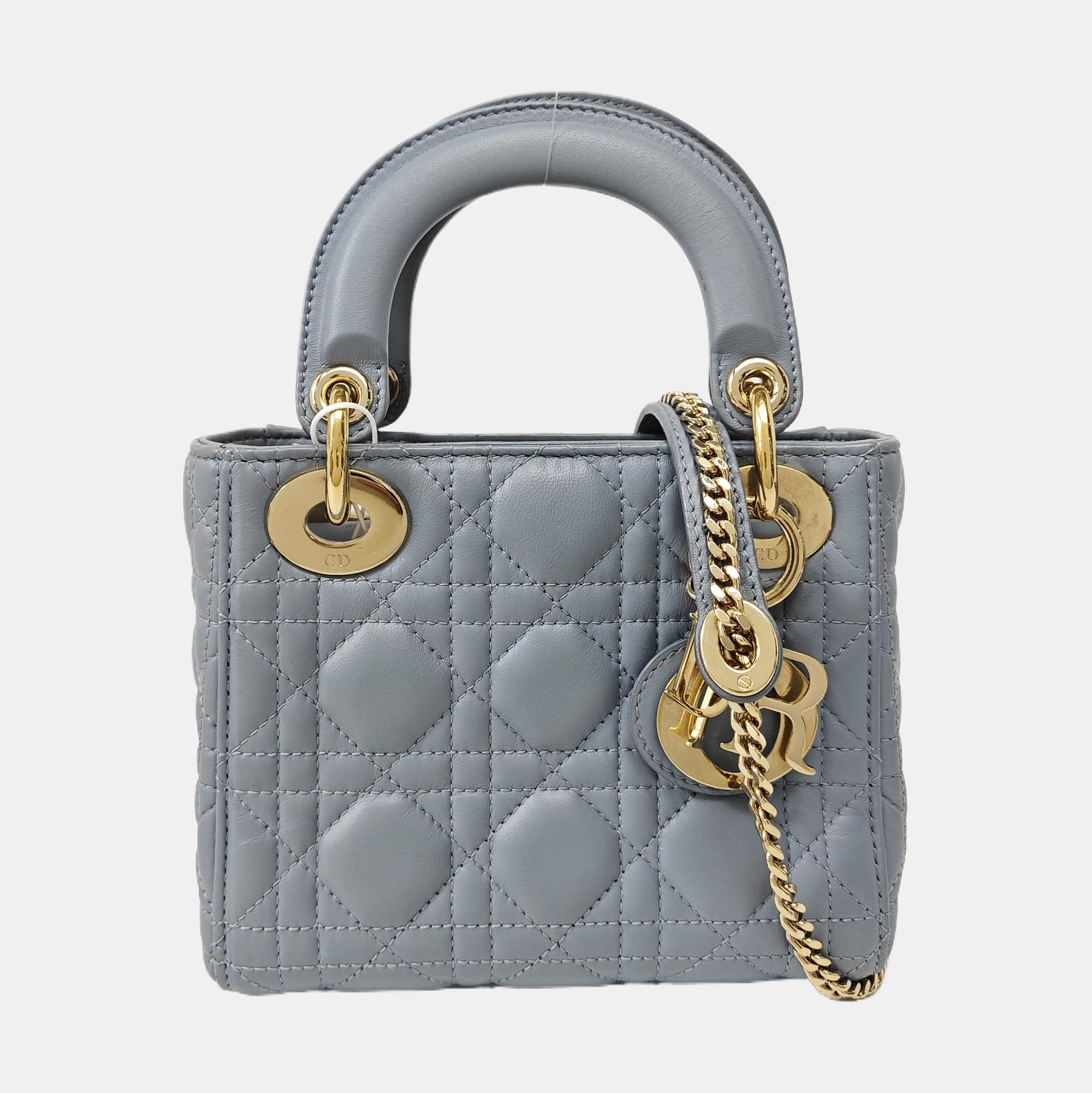 Lady Dior Mini Cannage Lambskin Blue