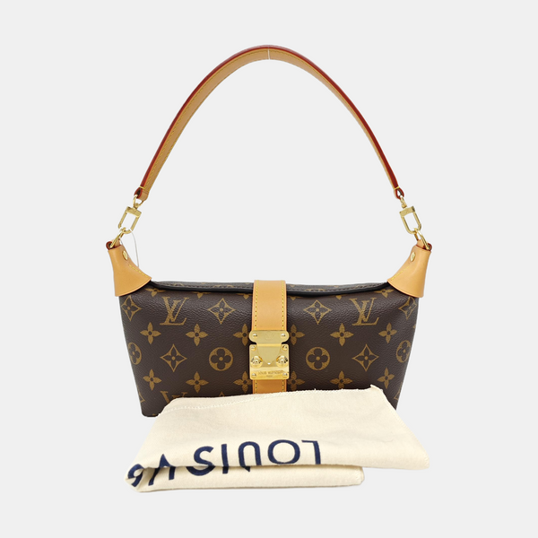Pochette Mia Monogram Coated Canvas Brown