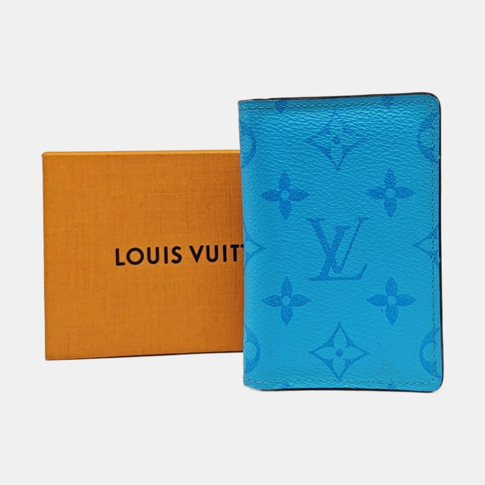 Coated Canvas Card Holder Blue