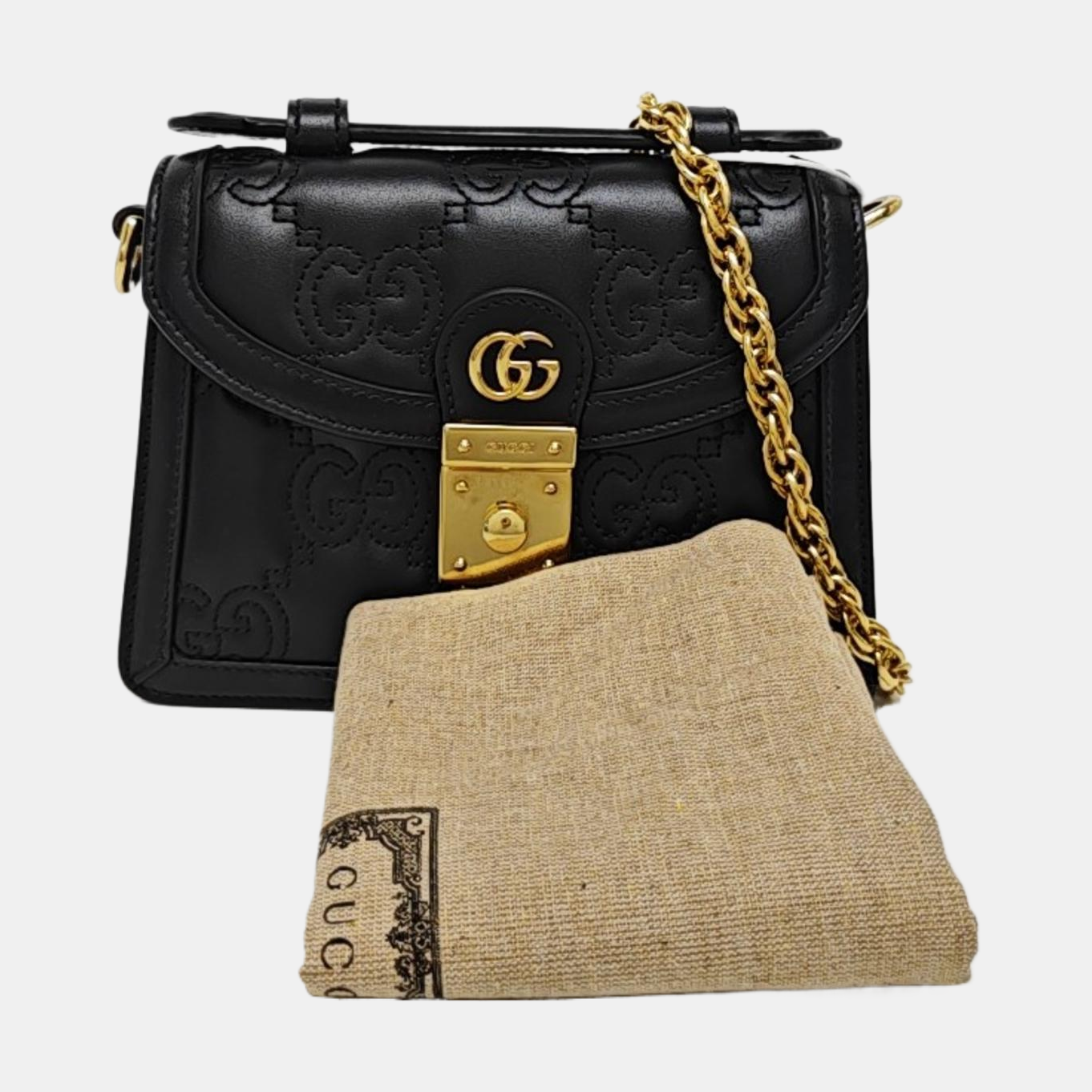 GG Matelassé Quilted Calfskin Black