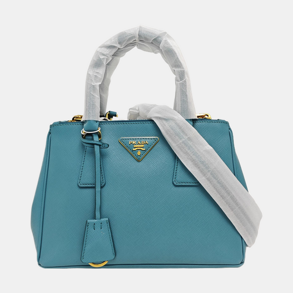 Authenticated pre-owned  Galleria Small Saffiano Calfskin Blue - Tote Bag at Looply