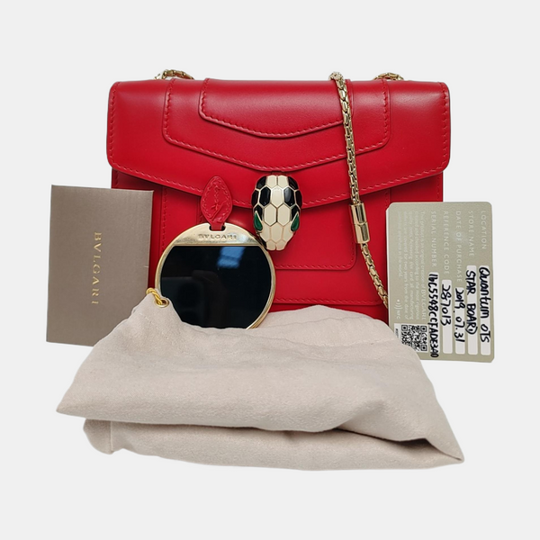 SERPENTI FOREVER Small Calfskin Red