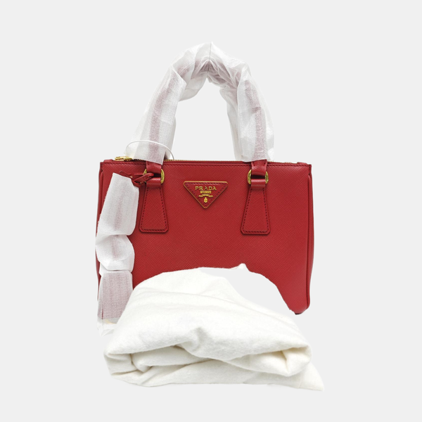 Galleria Small Saffiano Calfskin Red