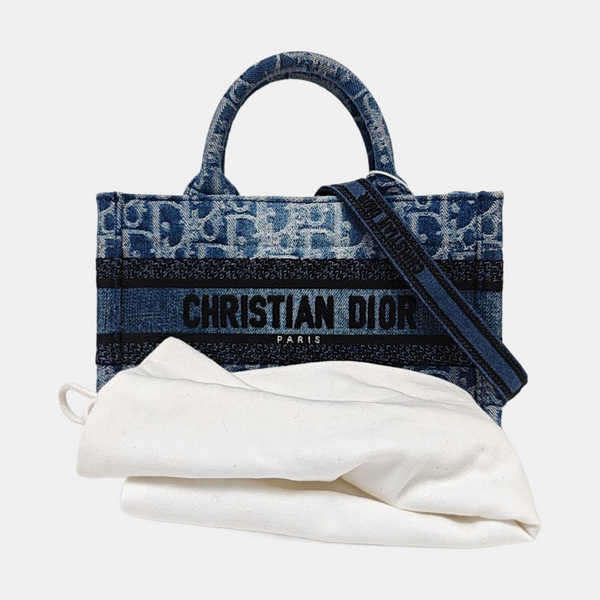 Book Tote Mini Oblique Denim Blue