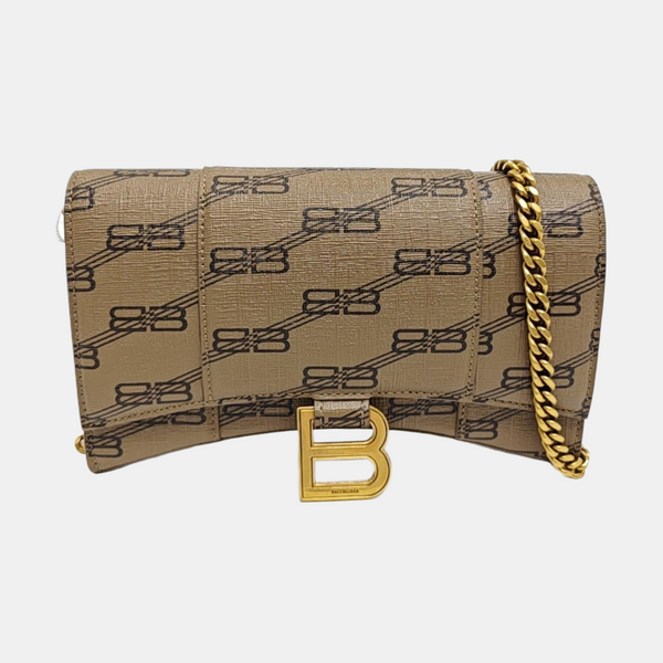 Hourglass Small Coated Canvas Brown