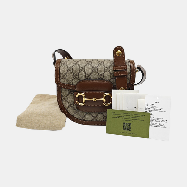 Horsebit 1955 Mini Monogram Coated Canvas Beige