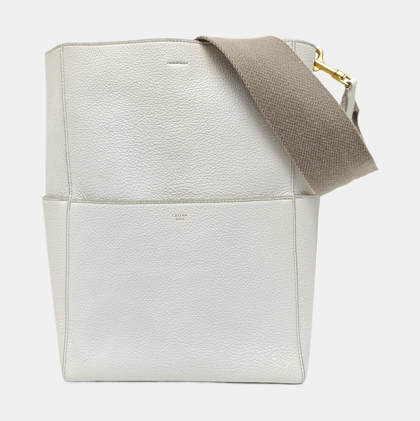 Authenticated pre-owned  SANGLE Calfskin White - Bucket Bag at Looply