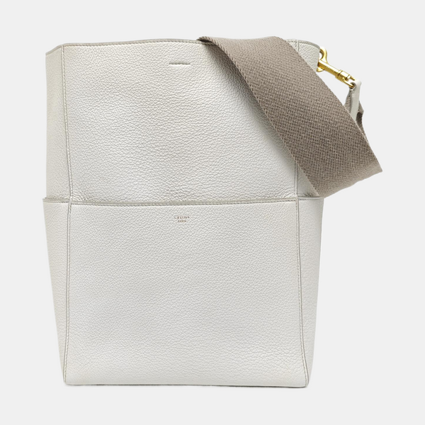 Authenticated pre-owned  SANGLE Calfskin White - Bucket Bag at Looply