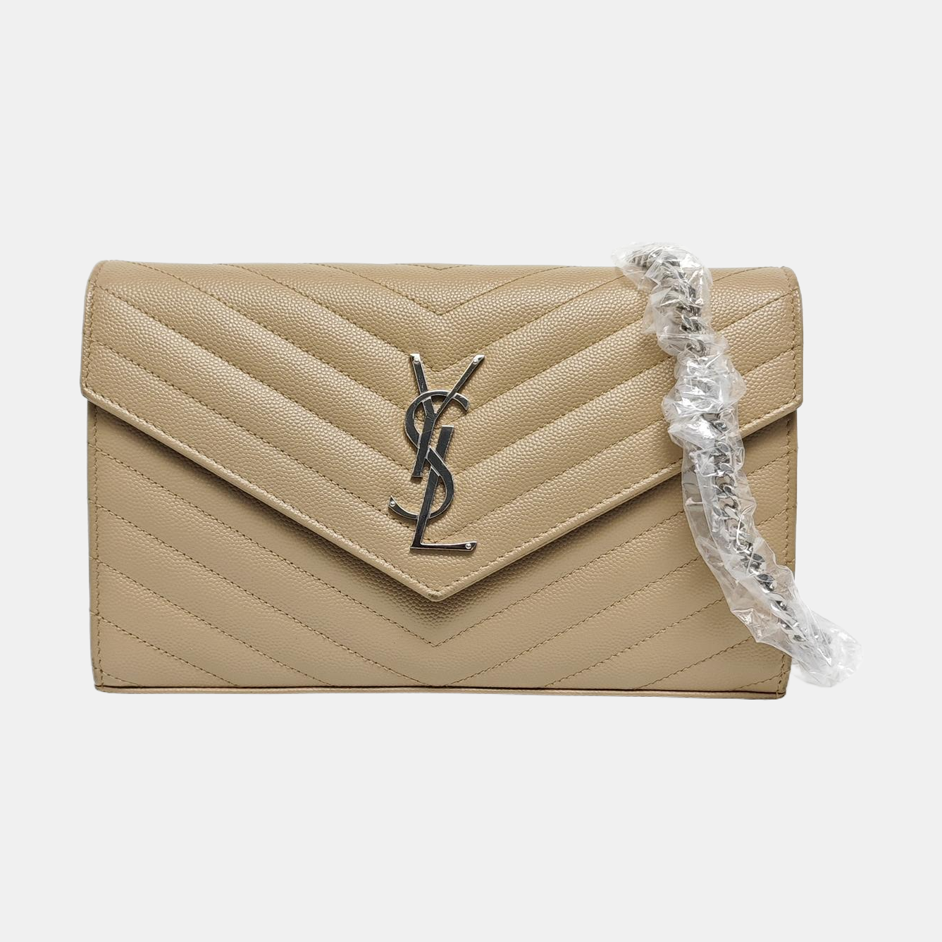 MONOGRAM Medium Chevron Calfskin Beige