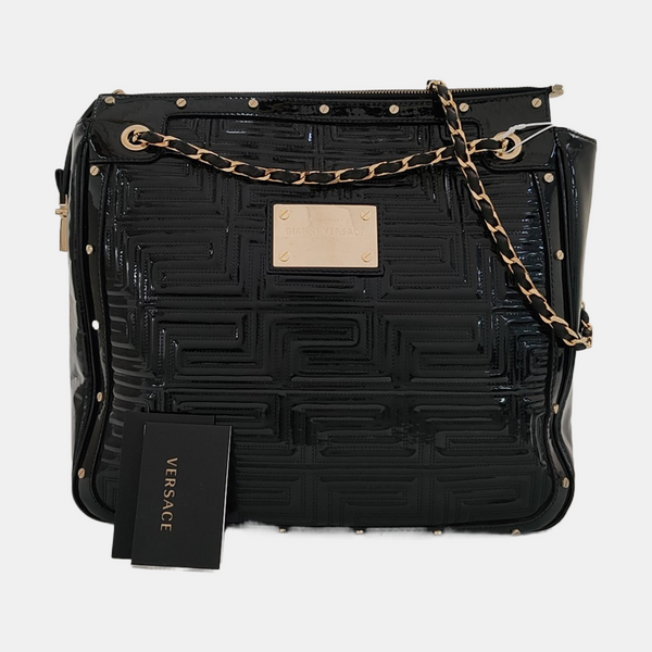 Patent Leather Shoulder Bag Black