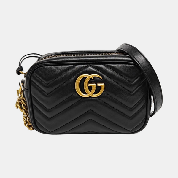 GG Marmont Mini Quilted Calfskin Black