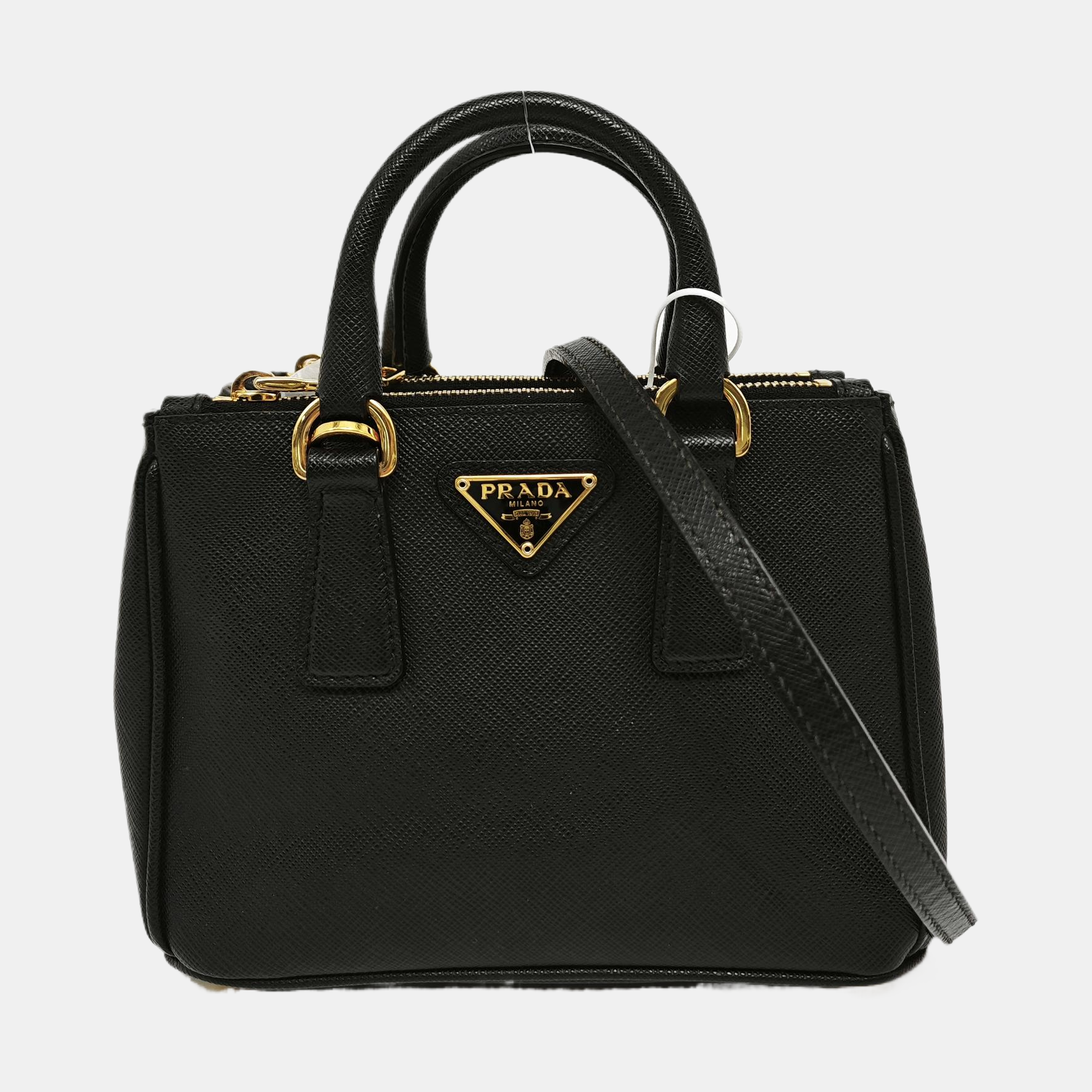 Galleria Super Mini Saffiano Calfskin Black