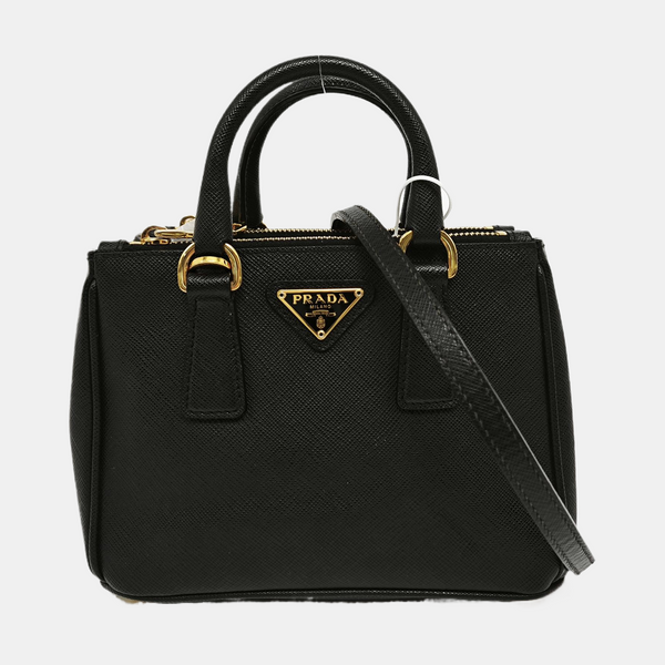 Galleria Super Mini Saffiano Calfskin Black